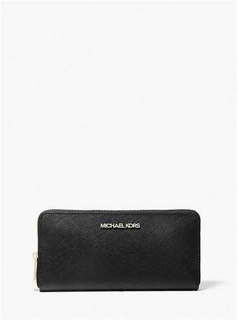 michael michael kors jet set travel large crossgrain leather wallet|Michael Kors dark cherry wallet.